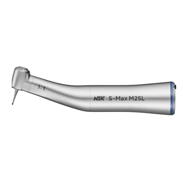 Contre-angle bleu NSK S-Max M25L – Transmission directe 1:1 avec lumière