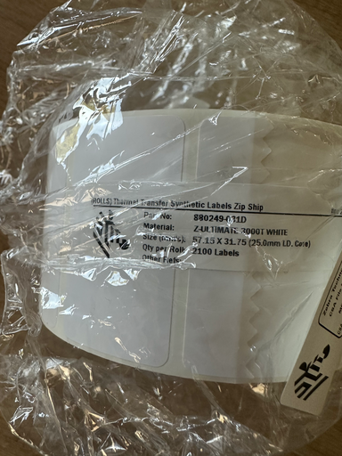 [ZEB ETIQZU3T5732D] Rouleau étiquettes polyester 57x32